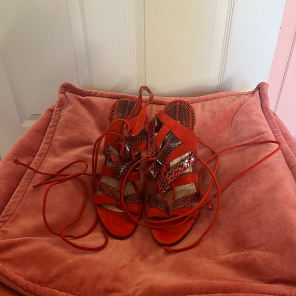 Paul Andrew X JCrew Lace Up Block Heels - Picture 2 of 7